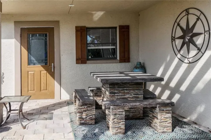 View of entrance patio