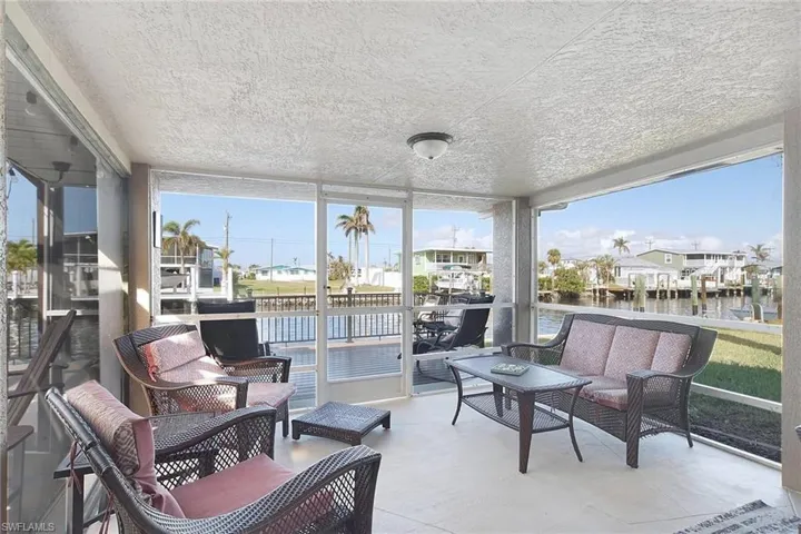 Patio with a water view