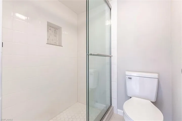 Bathroom with a shower stall