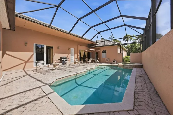 Private courtyard pool with heated spa and detached casita