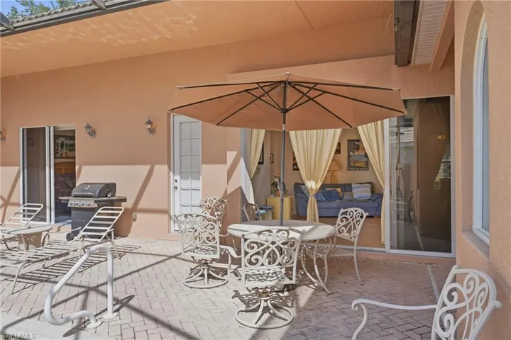 Private courtyard living centered around a saltwater pool, spa, and detached casita