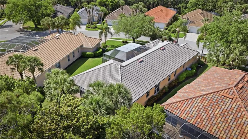 Aerial view of Carlton Lakes, a gated North Naples community with resort-style amenities