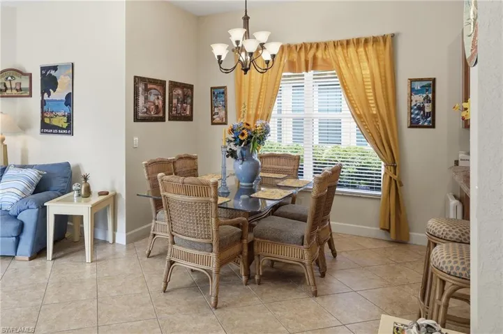 Dining area conveniently located off the kitchen and family room