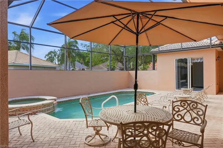 The heart of the home, this private courtyard links the casita and main house around the saltwater pool and spa