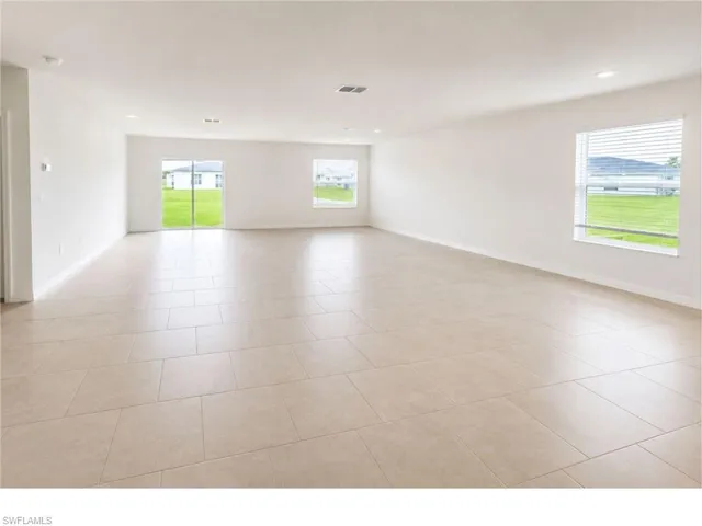 Bright open-concept living and dining area