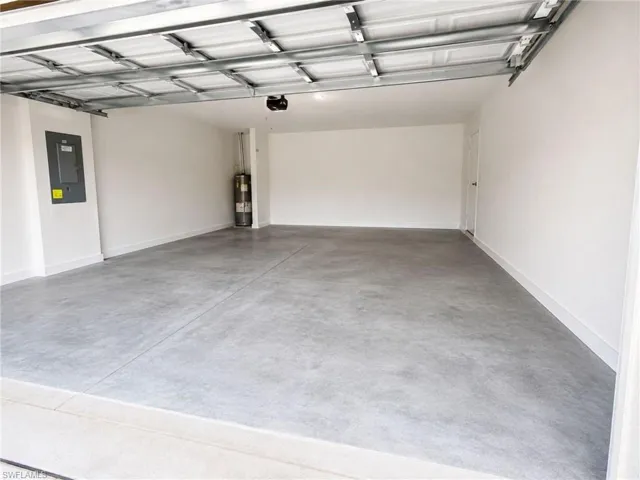 Attached two-car garage with ample storage space.