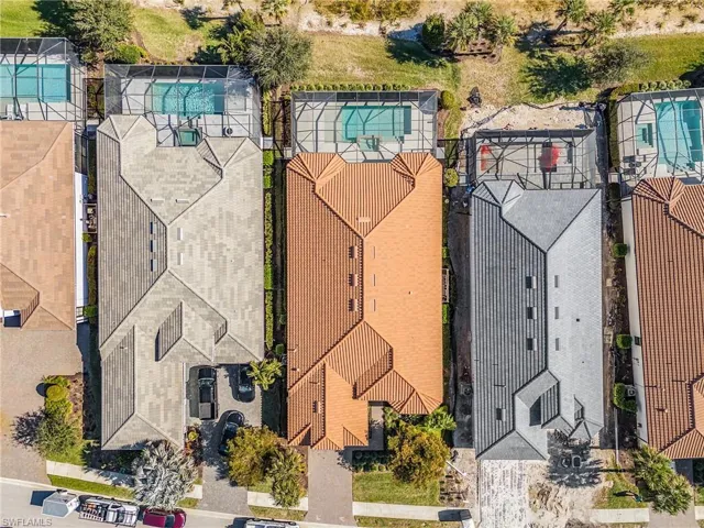 Aerial view of a pool area