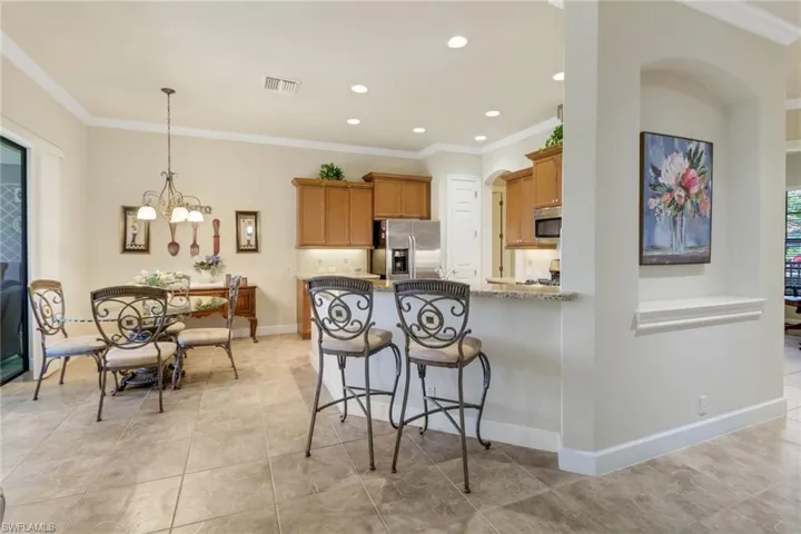 Dining room and kitchen bar
