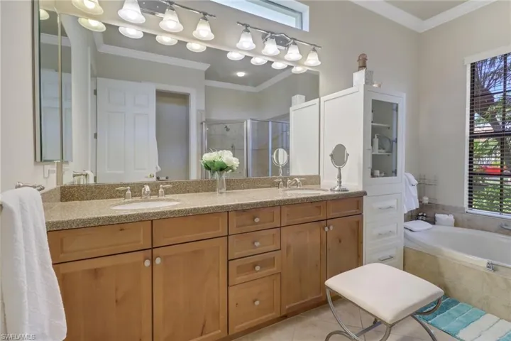 Master bath with separate tub and shower