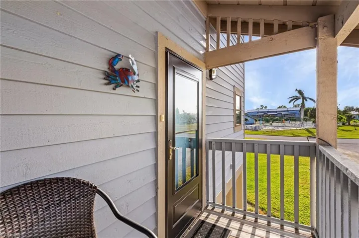 Entry to unit with covered porch
