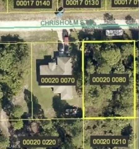 Aerial map of property and surrounding area