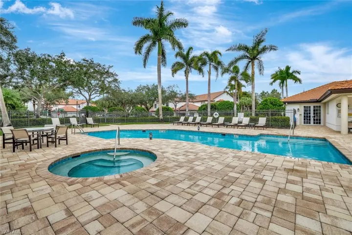 Community pool featuring a patio area and a community hot tub