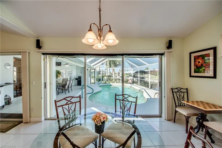 View of tiled dining area