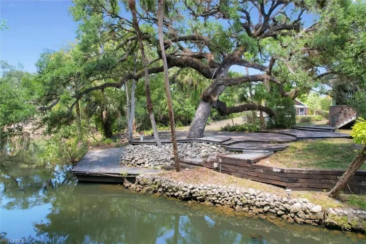 Dock and Decking located in the back down to the water