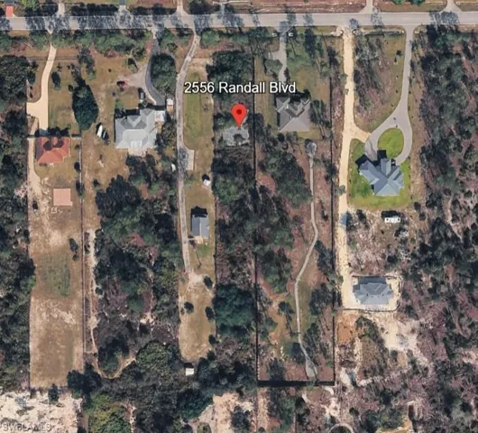 Aerial Property Overview. Displaying the property at 2556 Randall Blvd and its surrounding parcels
