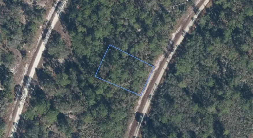 Aerial Map. Outlining the boundaries of the property and surrounding land features