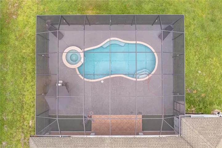 Bird's eye view of a pool