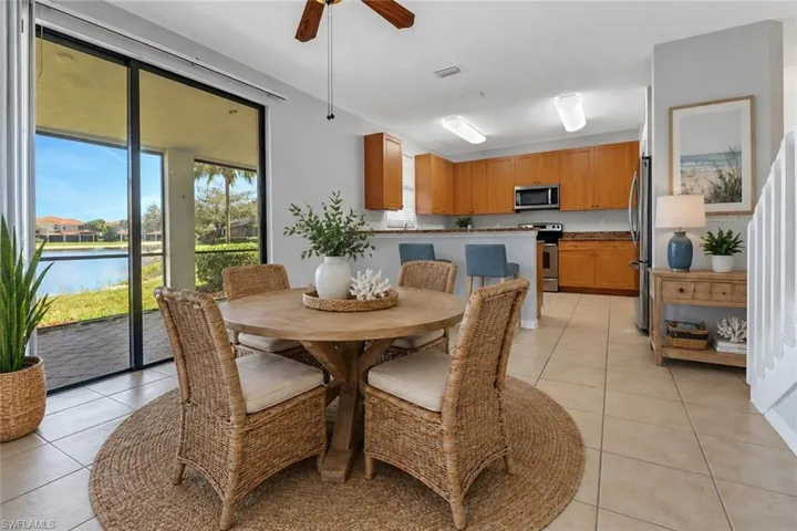 Virtually staged dining room.