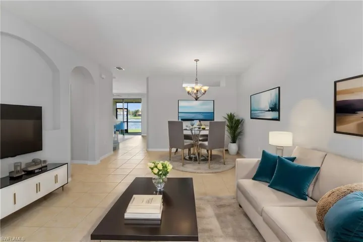 Virtually staged living room