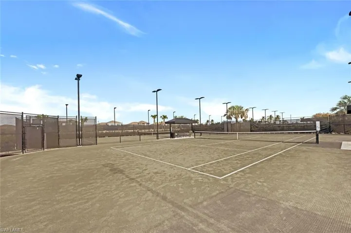 View of tennis court