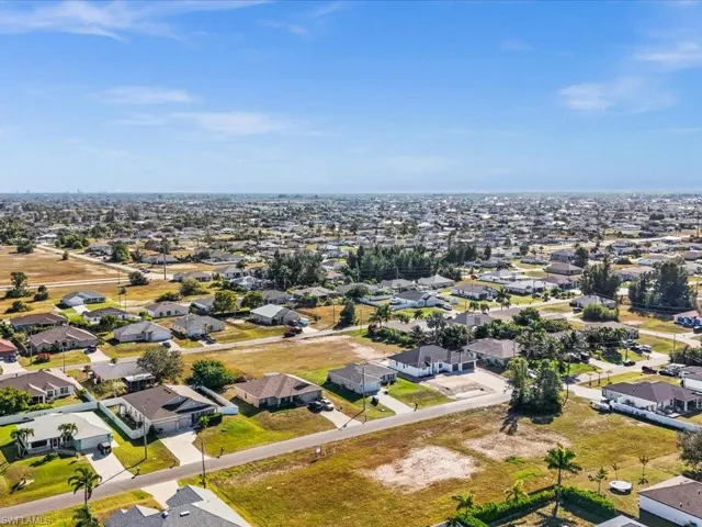 Aerial view of residential area