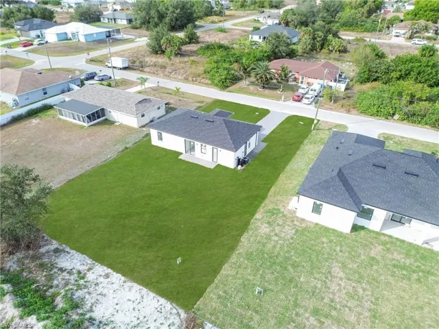 Aerial perspective of suburban area