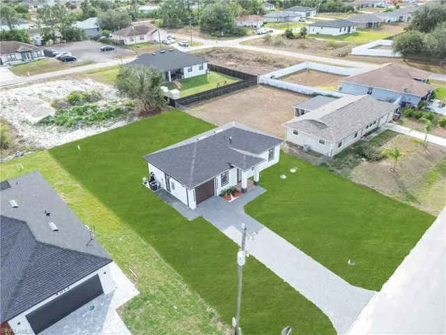Aerial view of residential area