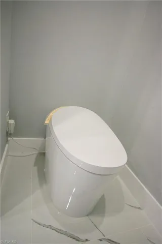 Details featuring toilet and baseboards