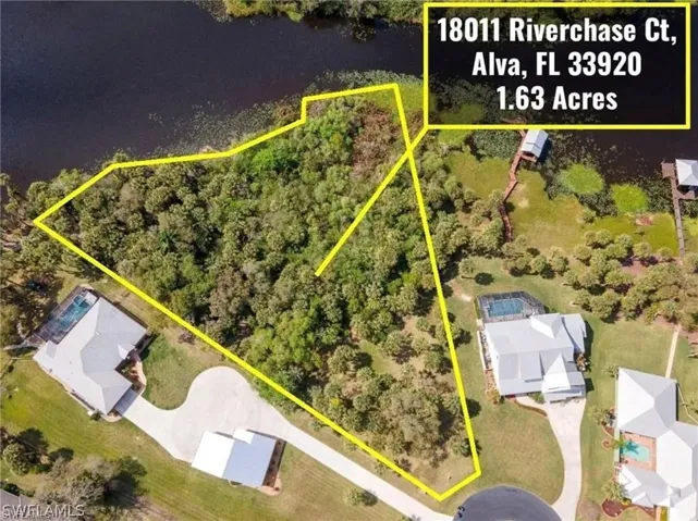 Aerial overview of property's location featuring property boundaries highlighted