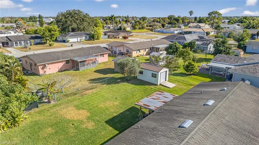 Aerial perspective of suburban area