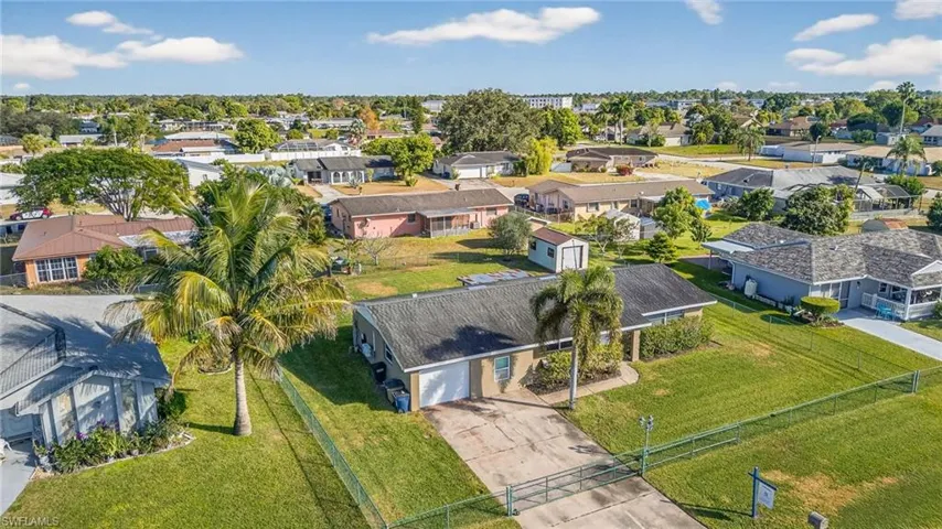 Aerial view of residential area