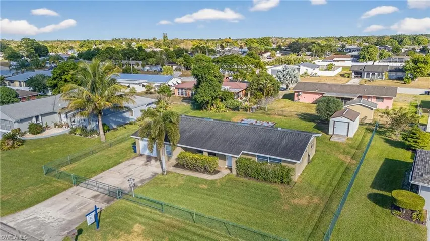 Aerial view of residential area
