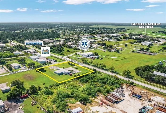 Aerial view of property's location featuring property boundaries highlighted