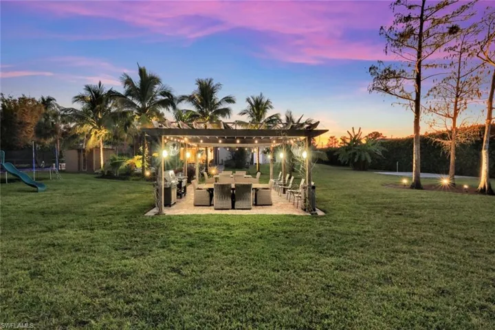 Evenings take on a special sort of magic in this enchanting home.