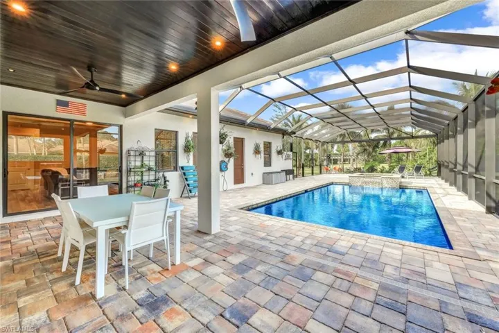 Outdoor dining area is HUGE! Plenty of room to add more seating for special occasions....