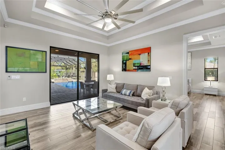 Access the pool from your formal living area.