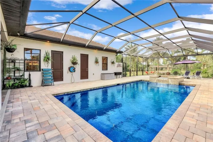 The door on the left allows access to the half bath/pool bath and the door on the right offers entrance to the casita.