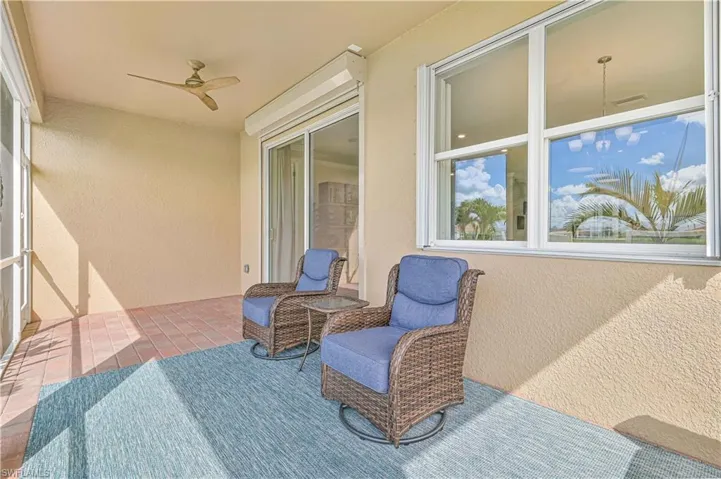 View of patio / terrace with ceiling fan