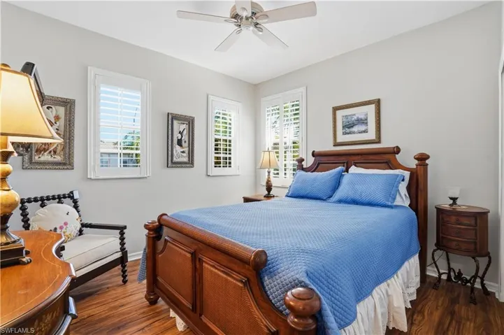 Guest bedroom tucked privately away from the primary suite.