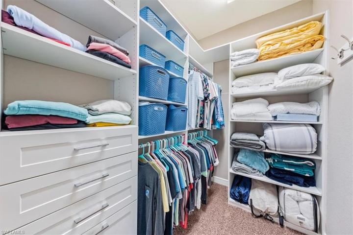 Walk in closet with prof organizers