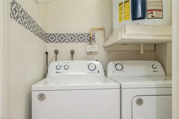 Washroom with washer and dryer and hookup for a washing machine