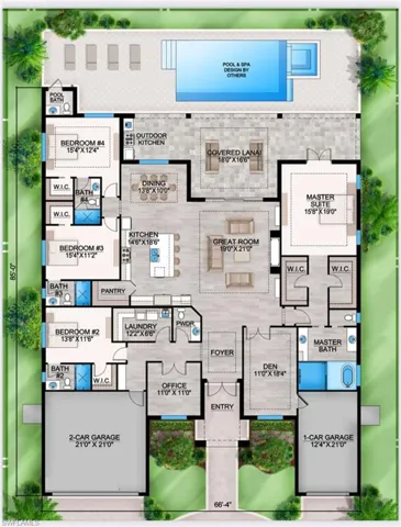Achitectural Floorplan option for illustrative purposes. New Construction potential.
