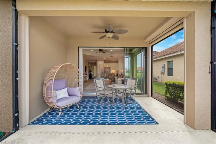 View of patio / terrace featuring a ceiling fan