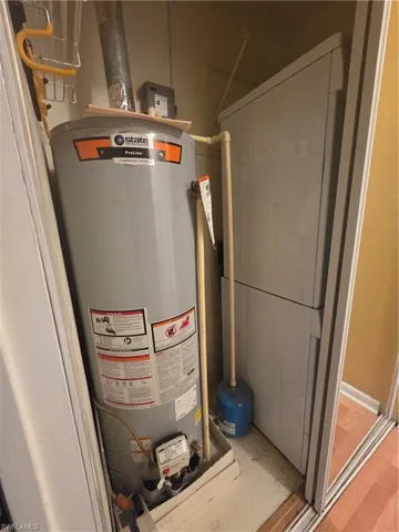 Utility room with gas water heater