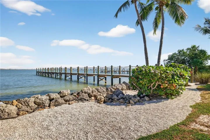 Dock area with a water view and a pier
