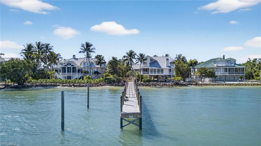 Dock area with a water view and a residential view