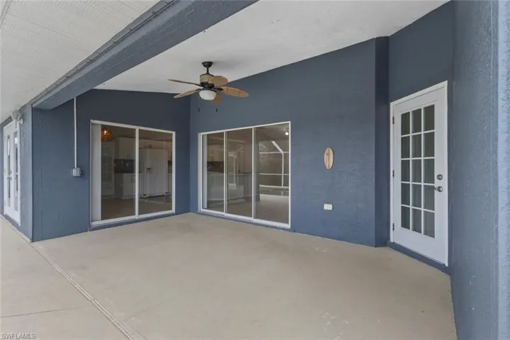 View of patio / terrace featuring ceiling fan