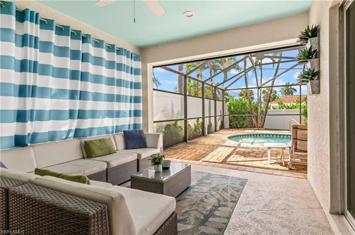 Cover patio and sitting area in the screened in lanai