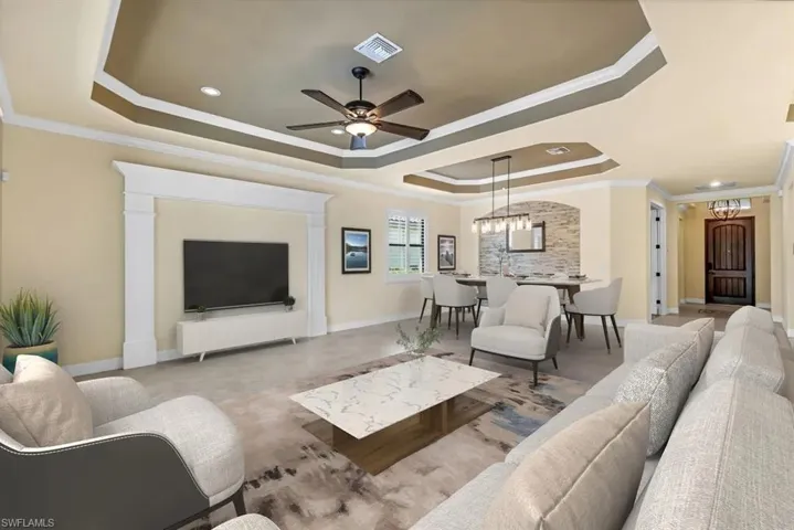 Living area virtually staged