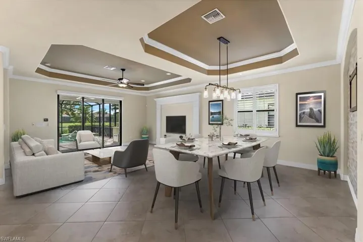 Dining/Living virtually staged